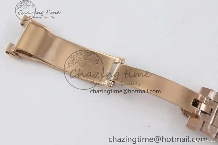 0419 Day Date 40mm RG 904L Steel TWF 1:1 Best Edition Black Crystal Dial on RG Bracelet A MoistureWicking 2349